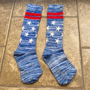 Victoria’s Secret Red White Blue American America 🇺🇸 patriotic spirit socks